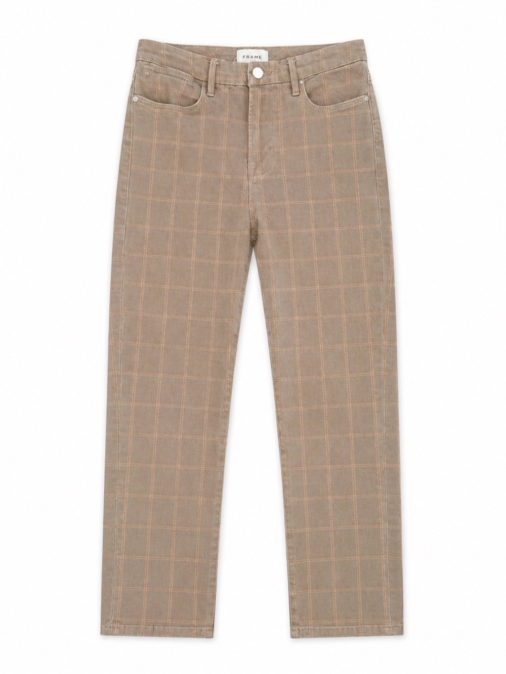 Frame Le High Skinny Crop Plaid Pants Size 26 Brown